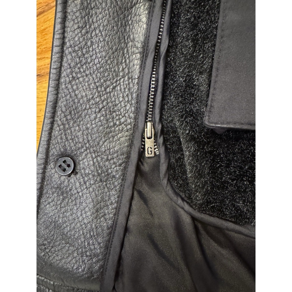 Guess Men's Pebble Grain Heavyweight Leather Zip Out Liner Jacket Black Large - Picture 14 of 16